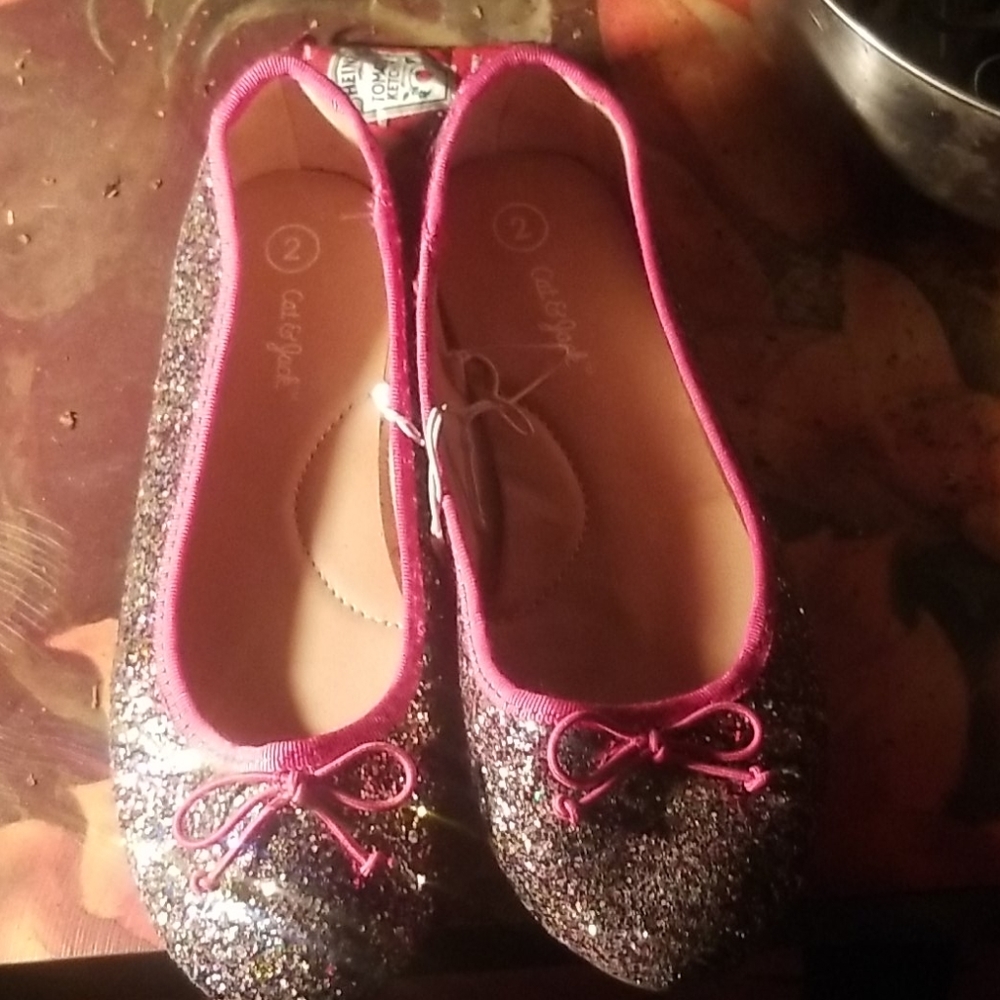 Cat and jack sparkle slip ons